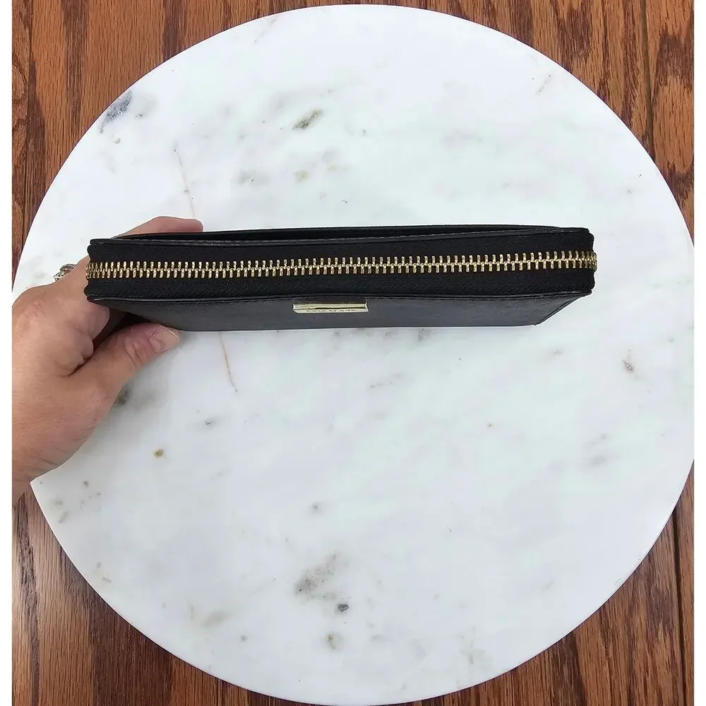 Kate Spade‎ New York Cameron Black Saffiano Leather Zip Around Wallet Wristlet